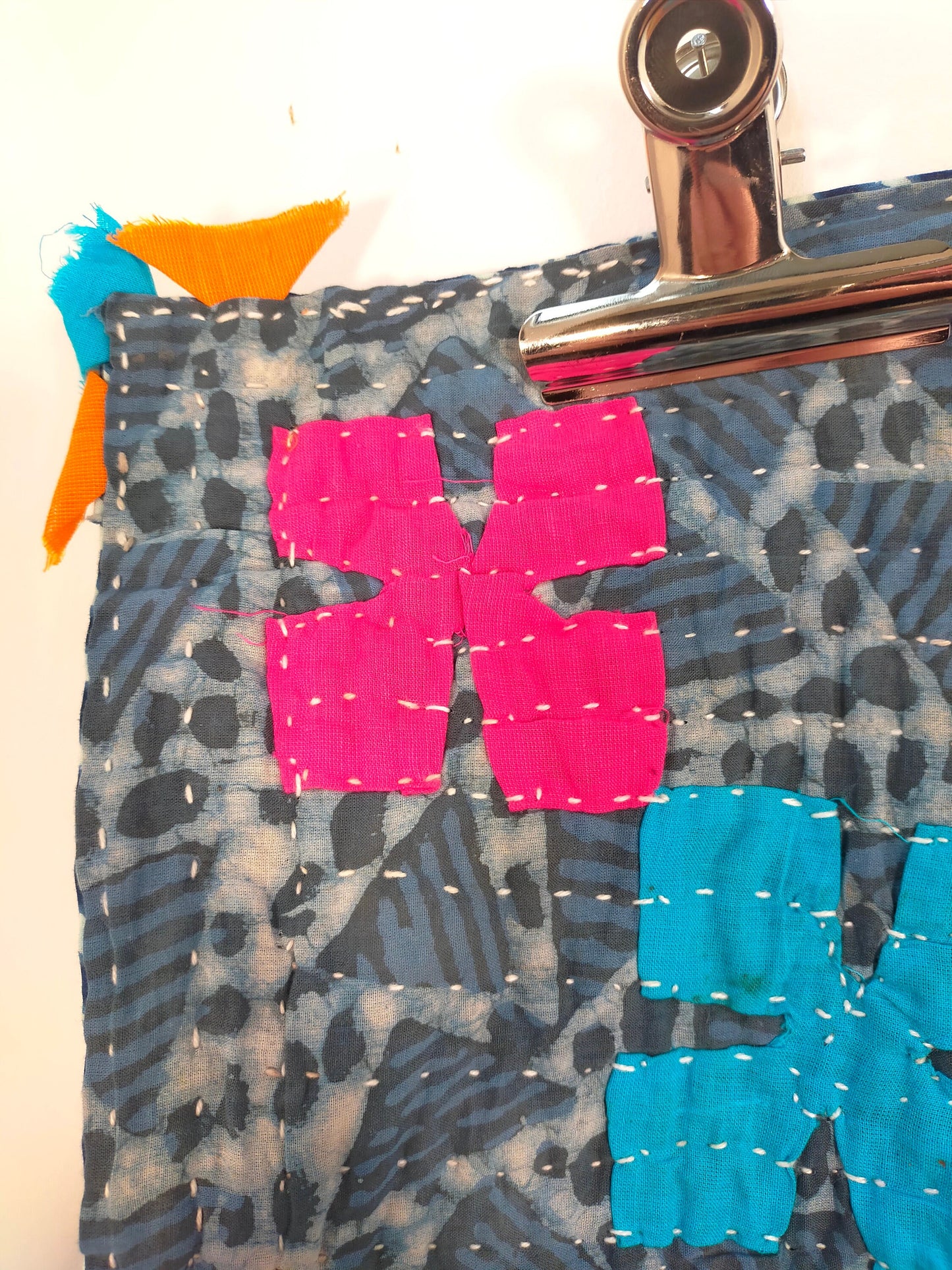 Siddi Kawandi - Patchwork Kantha Baby Quilt Or Wall Hanging, Made With Recycled Cotton - Hand-Stitched By African Indian Women In India