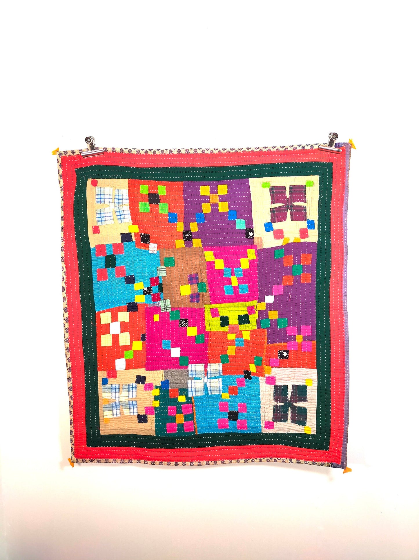 Siddi Kawandi - Patchwork Kantha Baby Blanket Or Textile Art, Made With Recycled Cotton - Hand-Stitched By African Indian Women In India