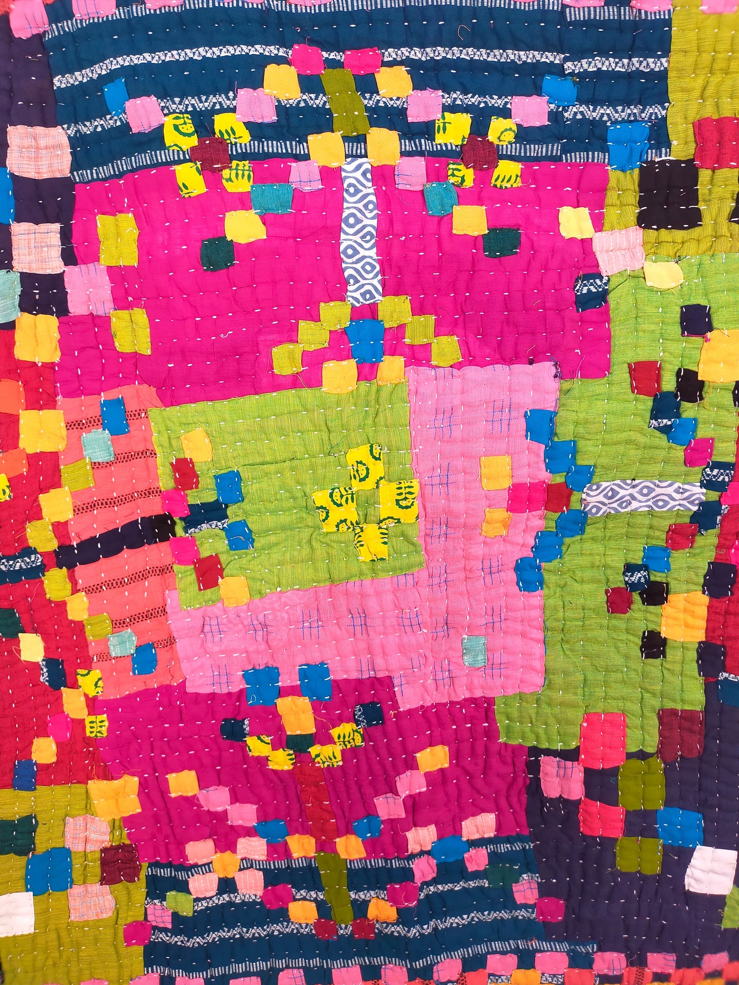 Siddi Kavand Patchwork Kantha Baby Quilt Or Wall Hanging Made With Recycled Cotton In India By Fairly Paid Rural Women