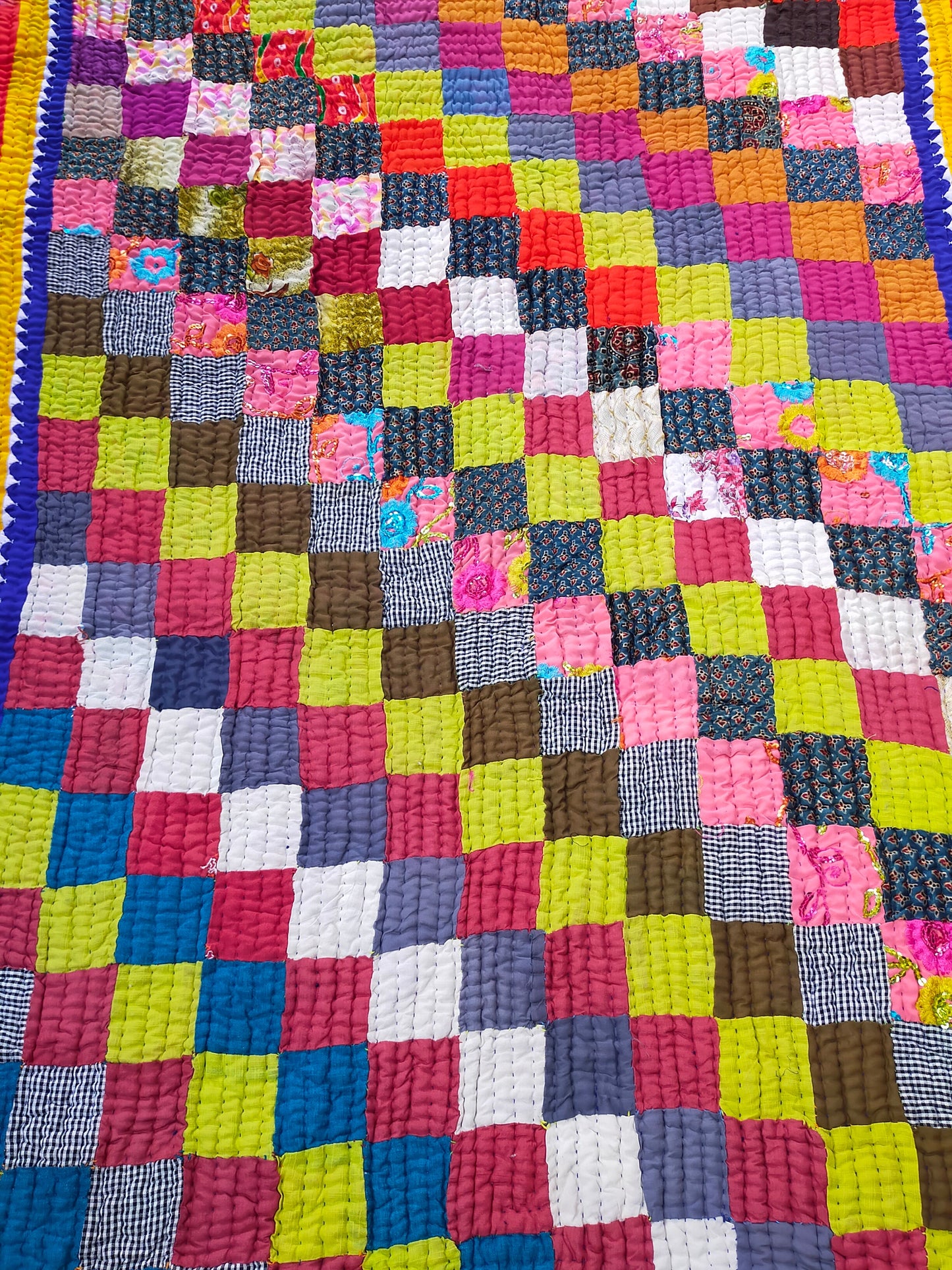 Hand-Stitched Patchwork Ralli Quilt From The Meghwal Tribe Of Kutch, Gujarat.