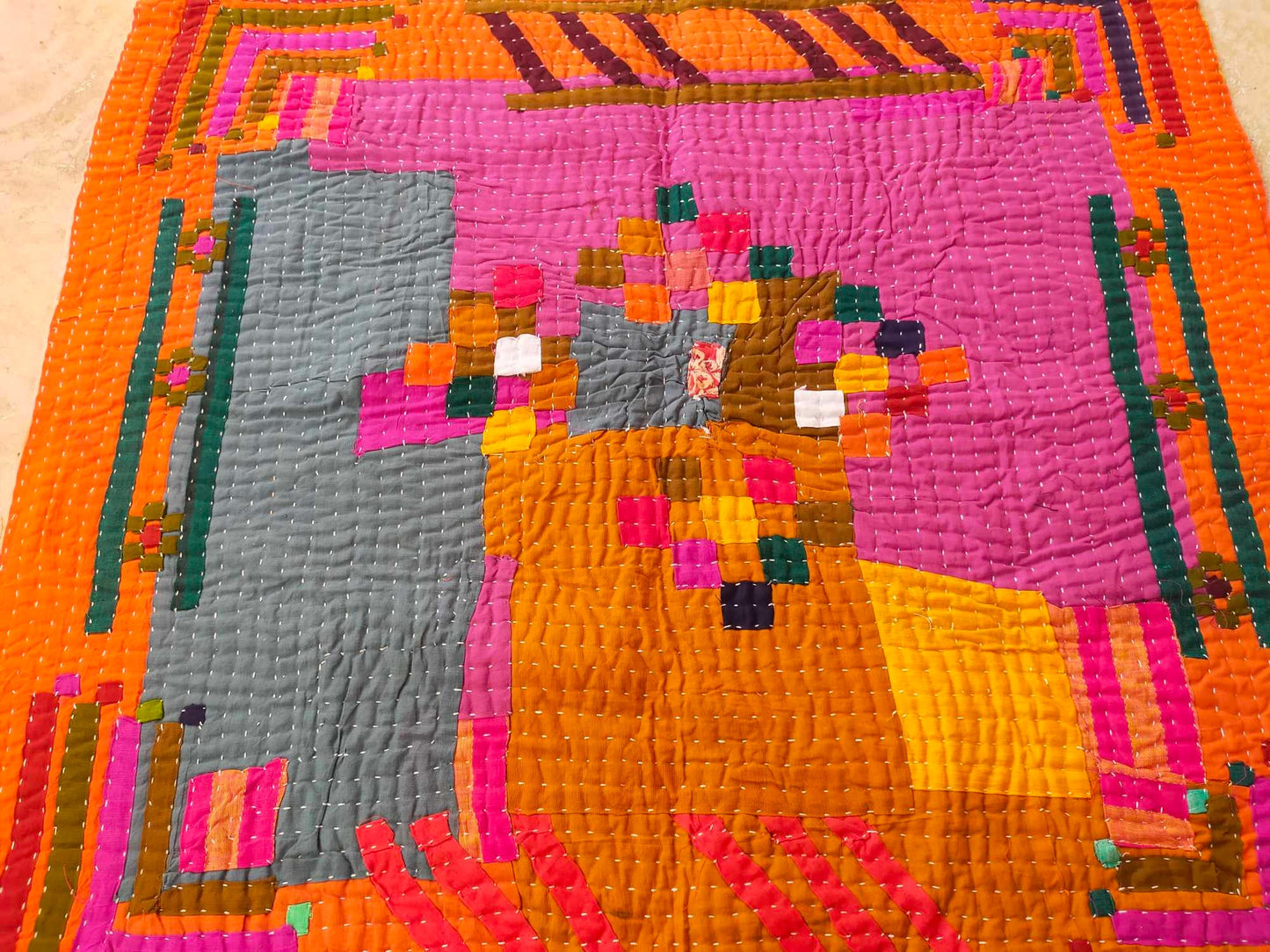 Siddi Kawandi - A Patchwork Quilt Made By An African Indian Tribal Group In Karnataka, India - Baby Blanket Or Wall Hanging