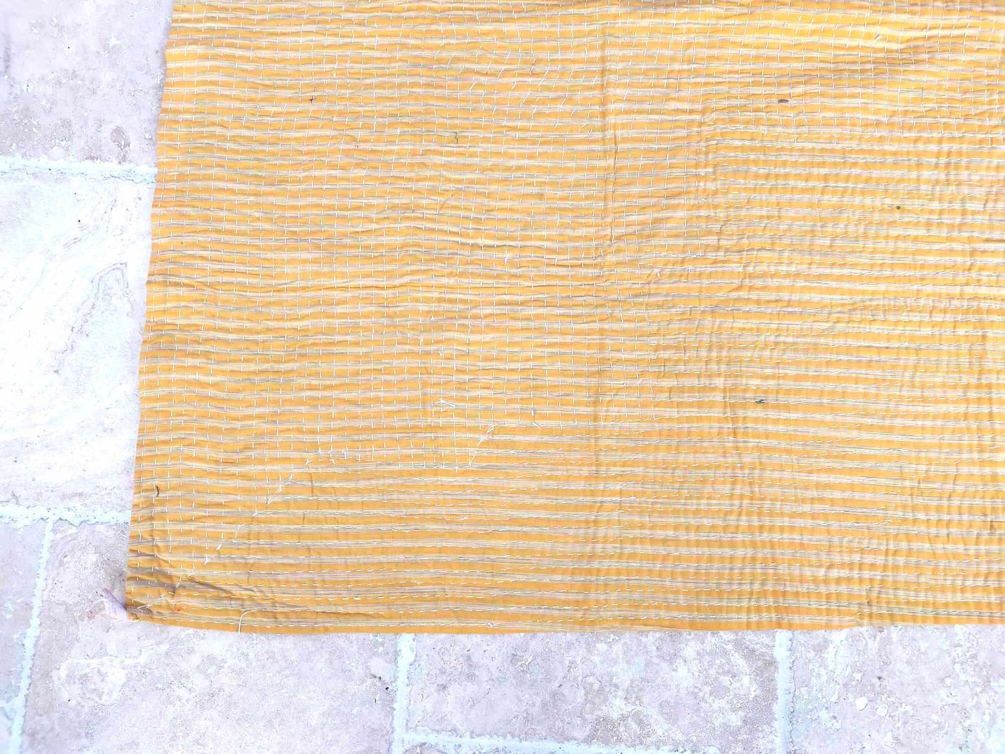 Siddi Quilt - A Tribal Patchwork Kantha Kawandi Single Blanket Made With Recycled Cotton In India