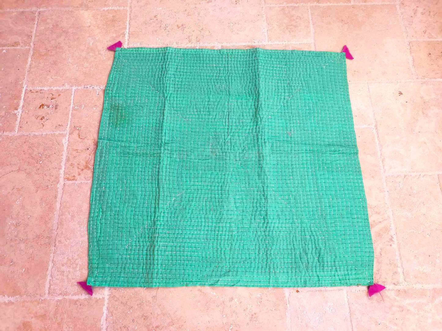 Siddi Tribal Patchwork Kawandi Kavand Single Quilted Kantha Blanket From India - Hand Stitched
