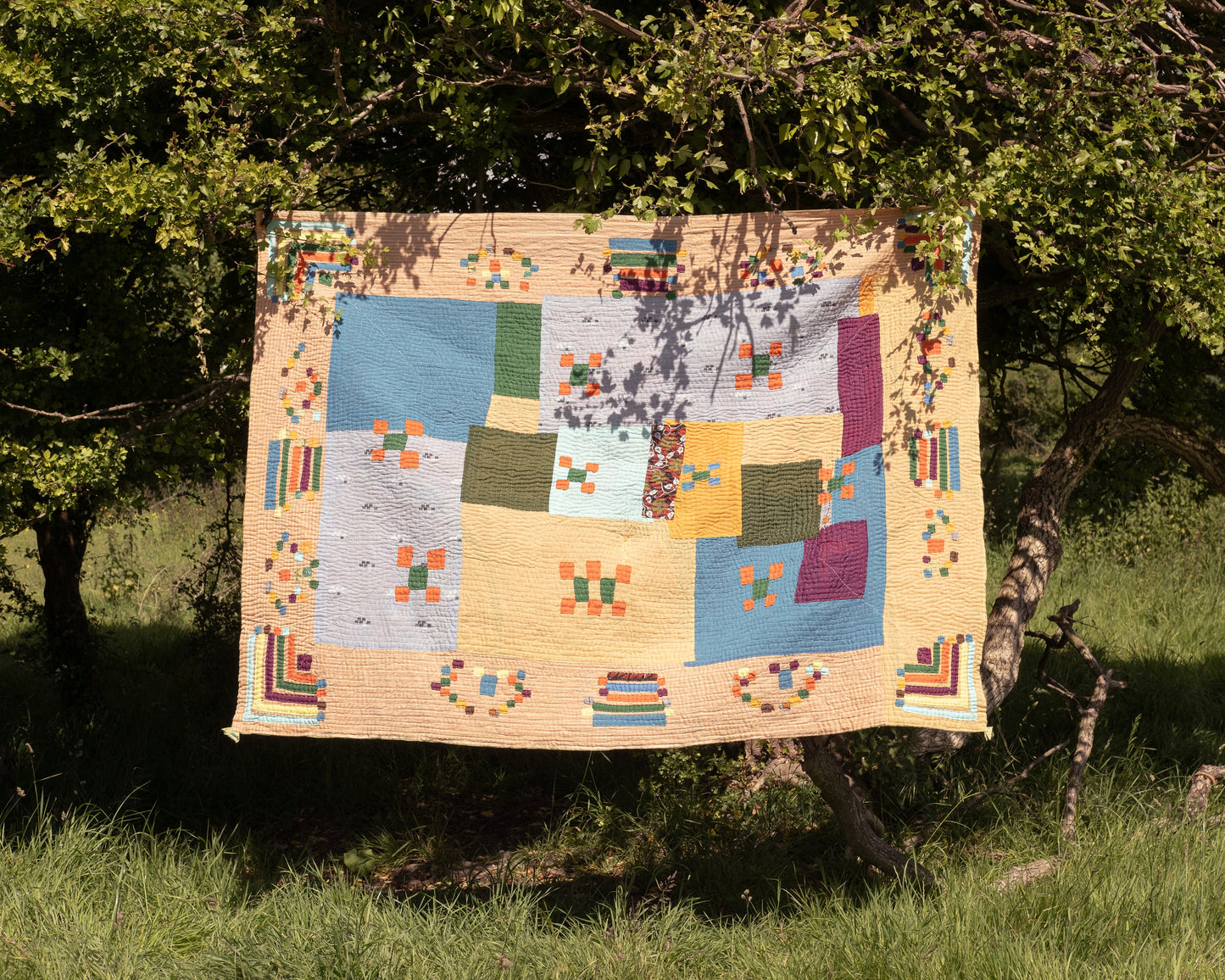Siddi Kawandi - Quilted Patchwork Quilt Or Textile Art, Made With Recycled Cotton - Hand-Stitched By African Indian Women In India