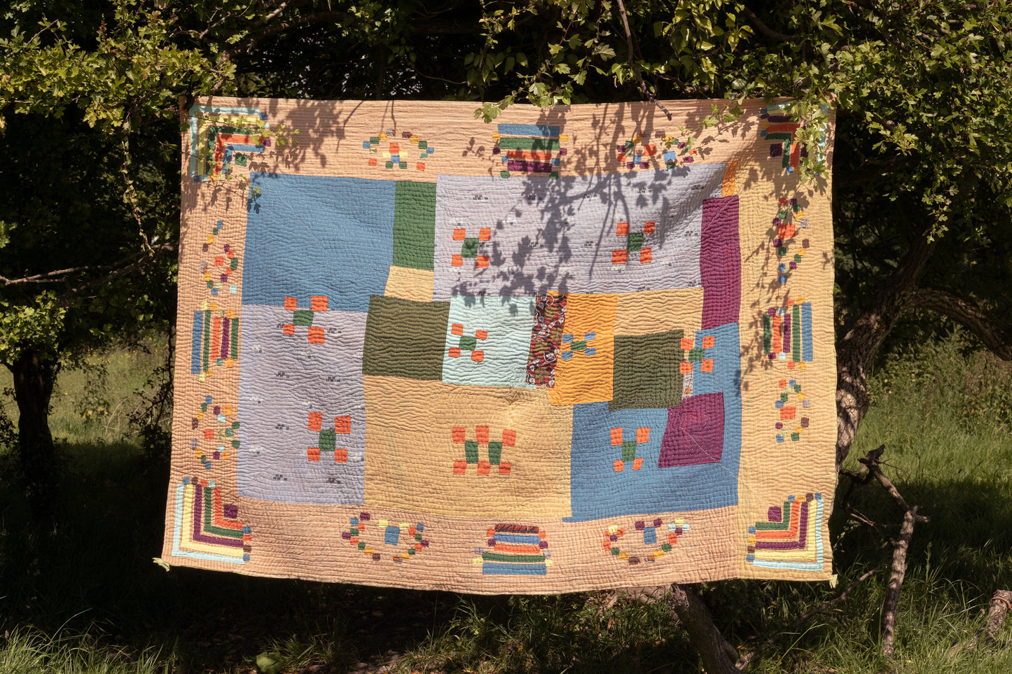 Siddi Kawandi - Quilted Patchwork Quilt Or Textile Art, Made With Recycled Cotton - Hand-Stitched By African Indian Women In India