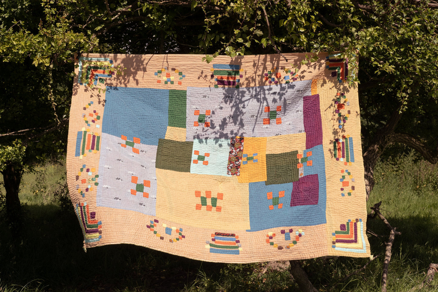 Siddi Kawandi - Quilted Patchwork Quilt Or Textile Art, Made With Recycled Cotton - Hand-Stitched By African Indian Women In India