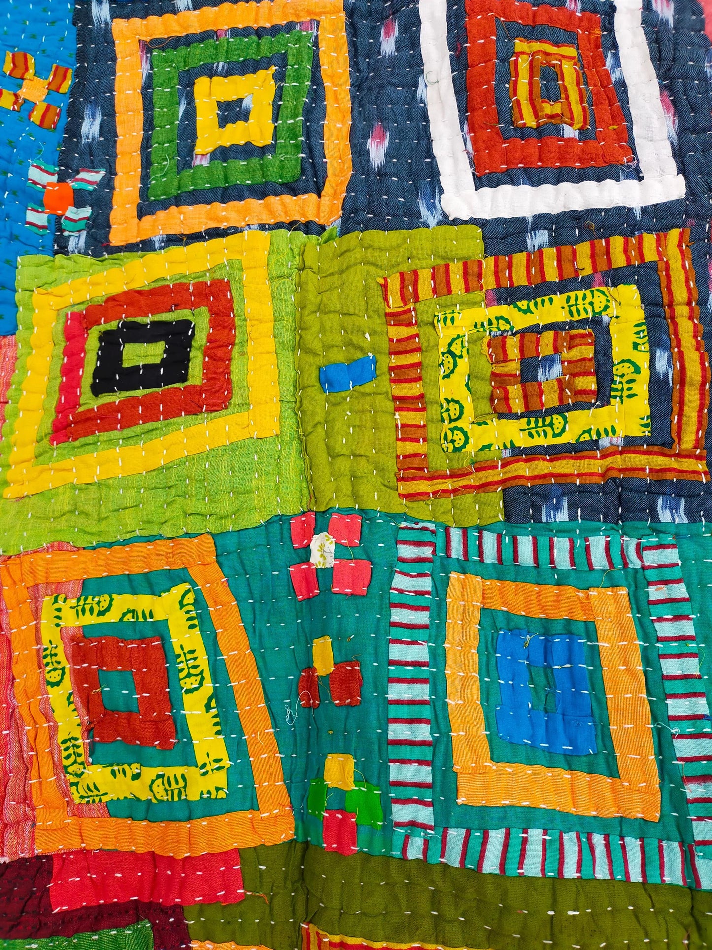 Siddi Tribal Patchwork Kawandi - For A Baby Or Wall Hanging - Quilted Kantha Blanket From India