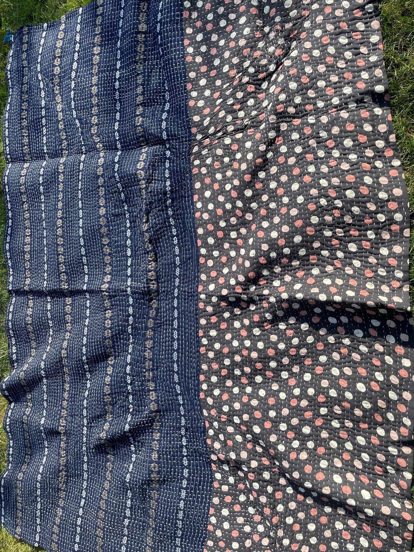 Siddi Kawandi - A Tribal Patchwork Quilt - Kavand Quilted Kantha Blanket From India
