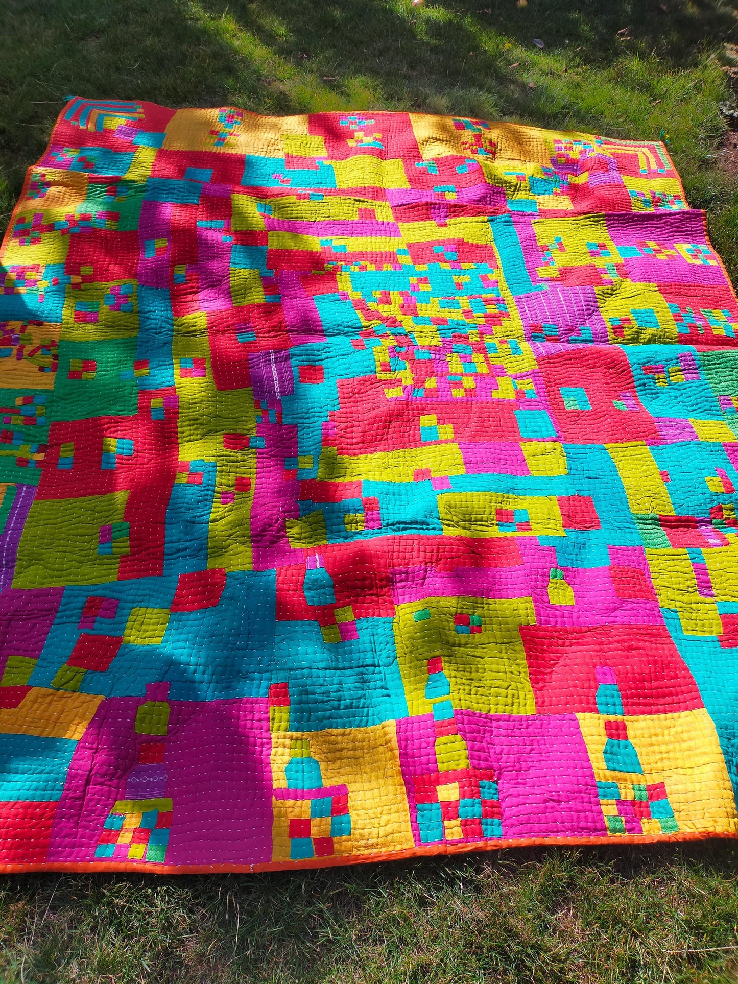 Siddi Kawandi Patchwork Kantha Kavand Quilted Blanket Made With Recycled Cotton Offcuts By Tribal Groups In Karnataka