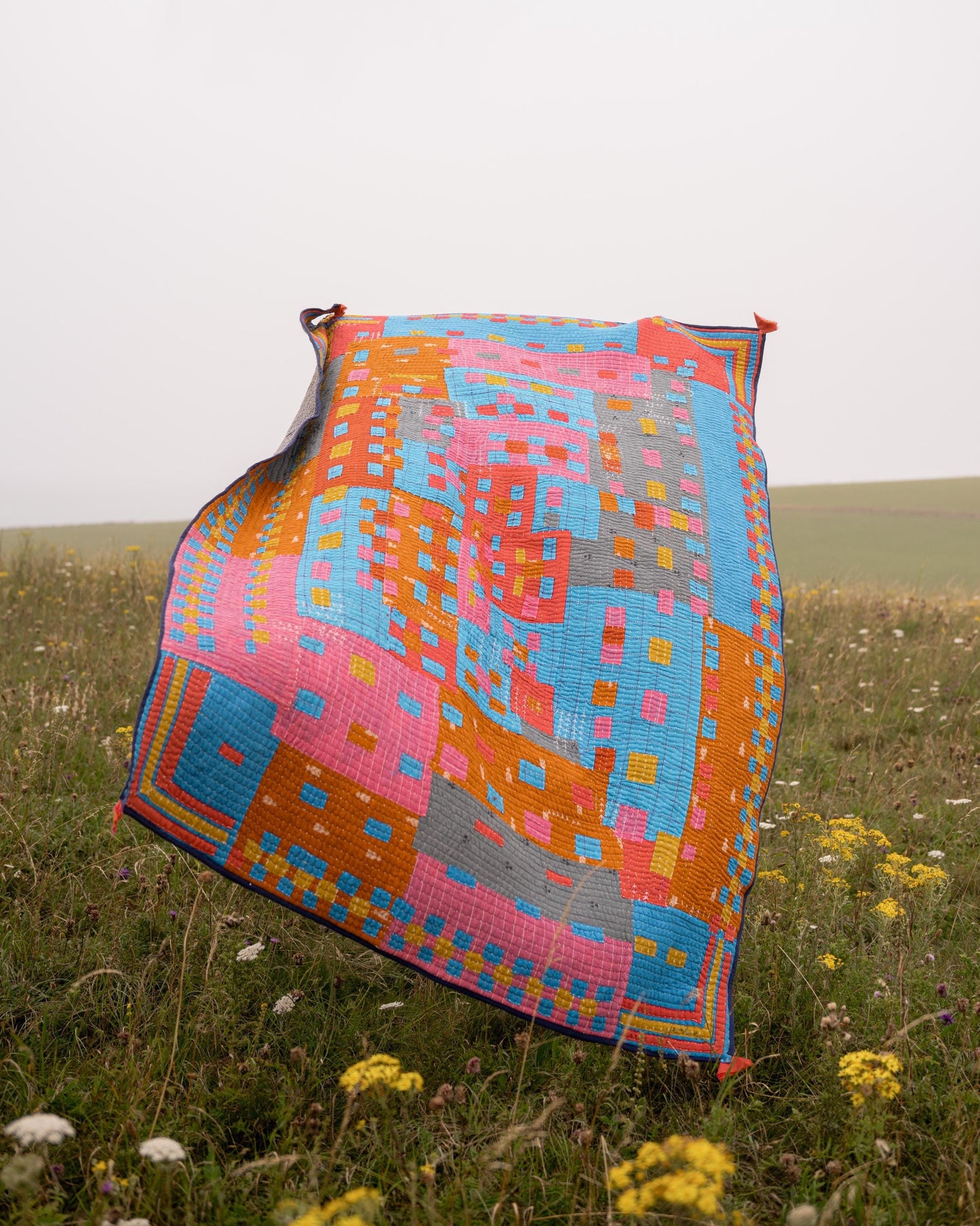 Siddi Tribal Patchwork Kawandi Kavand Quilted Blanket Made With Recycled Cotton In India - Similar To Kantha