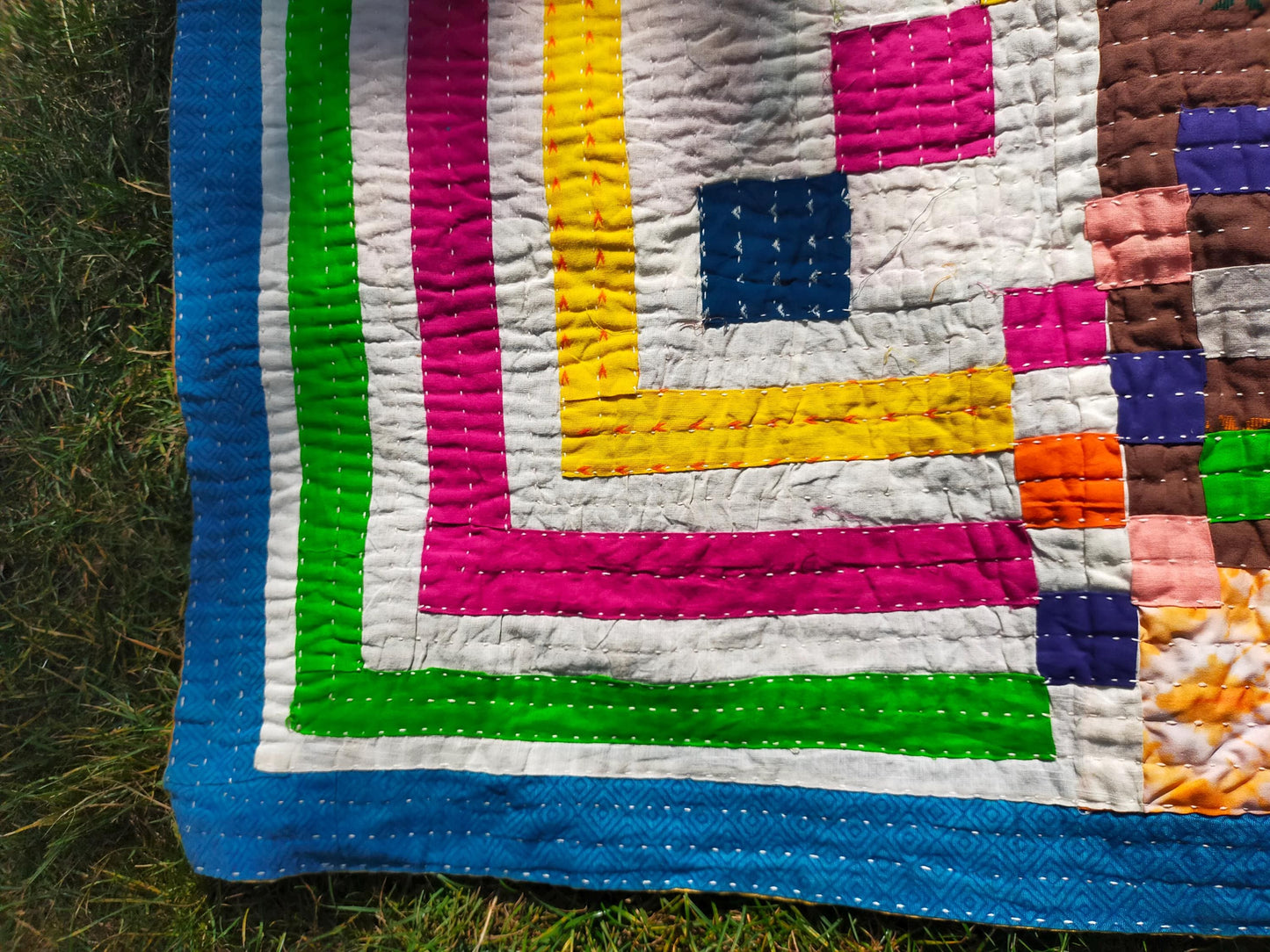 Siddi Tribal Patchwork Kantha Kawandi Kavand Quilted Blanket Made By African Indian Tribal Groups In India