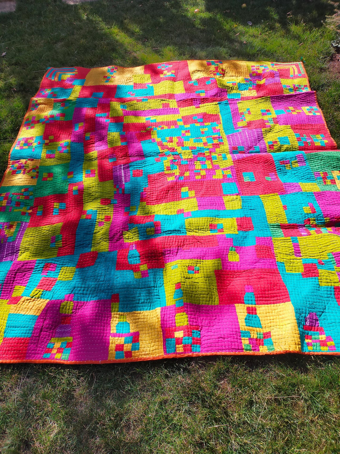Siddi Kawandi Patchwork Kantha Kavand Quilted Blanket Made With Recycled Cotton Offcuts By Tribal Groups In Karnataka
