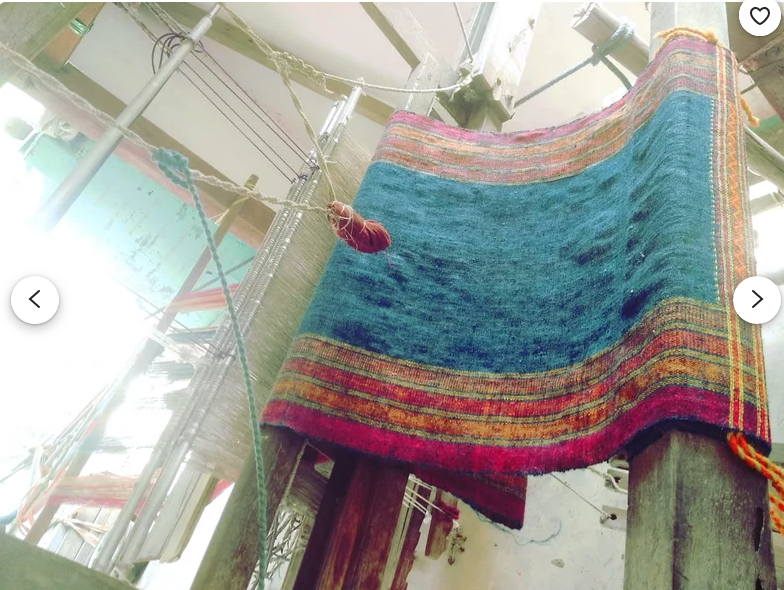 Handwoven Desi Wool Indigo Shawls/Throws