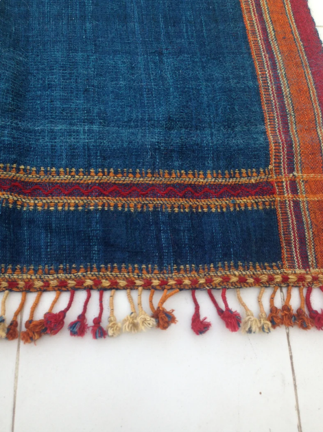 Handwoven Desi Wool (indian wool) Indigo Shawls/Throws From Kutch Gujarat - Handloom