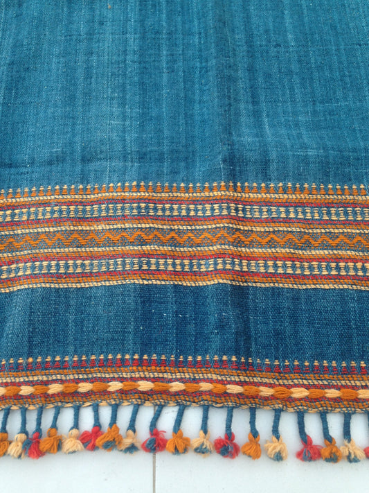 Handwoven Desi Wool (indian wool) Indigo Shawls/Throws From Kutch Gujarat - Handloom