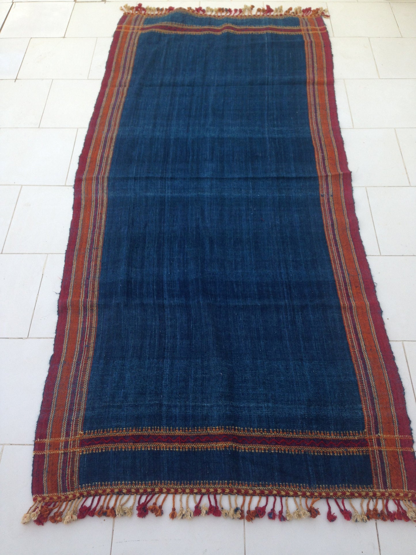 Handwoven Desi Wool (indian wool) Indigo Shawls/Throws From Kutch Gujarat - Handloom