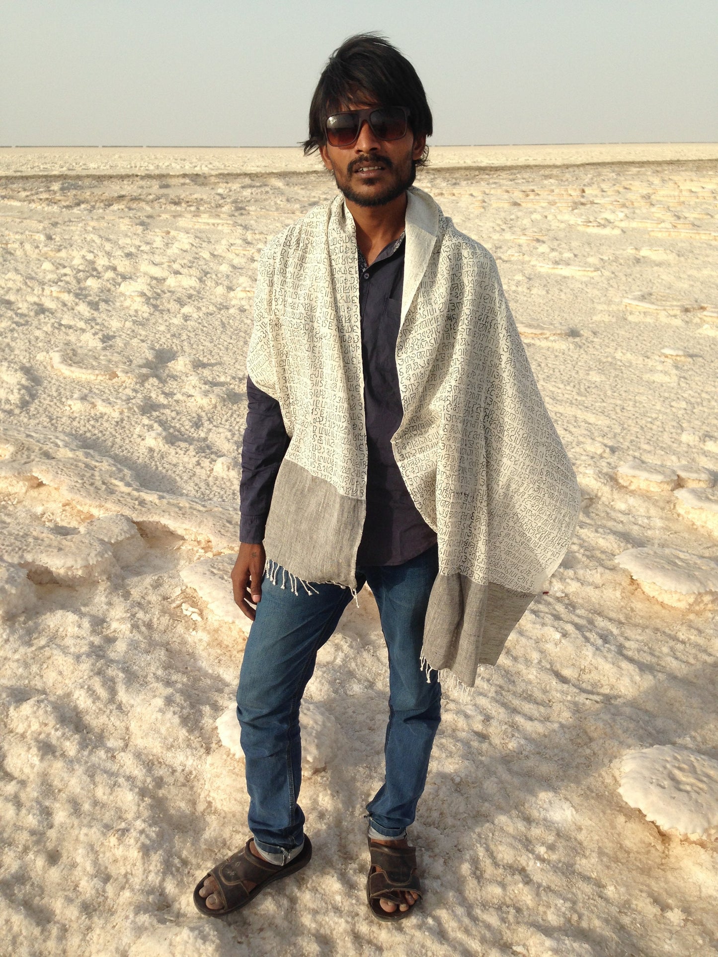 Organic, Ethically Sourced, Hand Woven, Kala Cotton Scarf From India