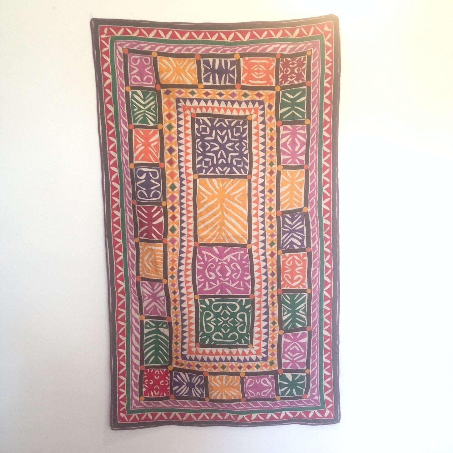 Rare Antique Rabari Banjara Gipsy Appliqué Quilt Wallhanging