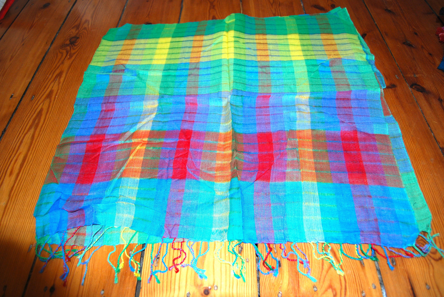 Handwoven Bright Indian Shawl
