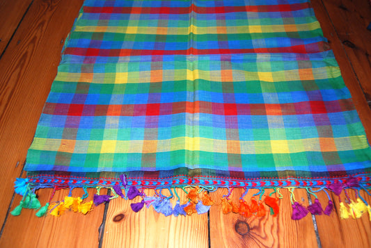 Handwoven Bright Indian Shawl