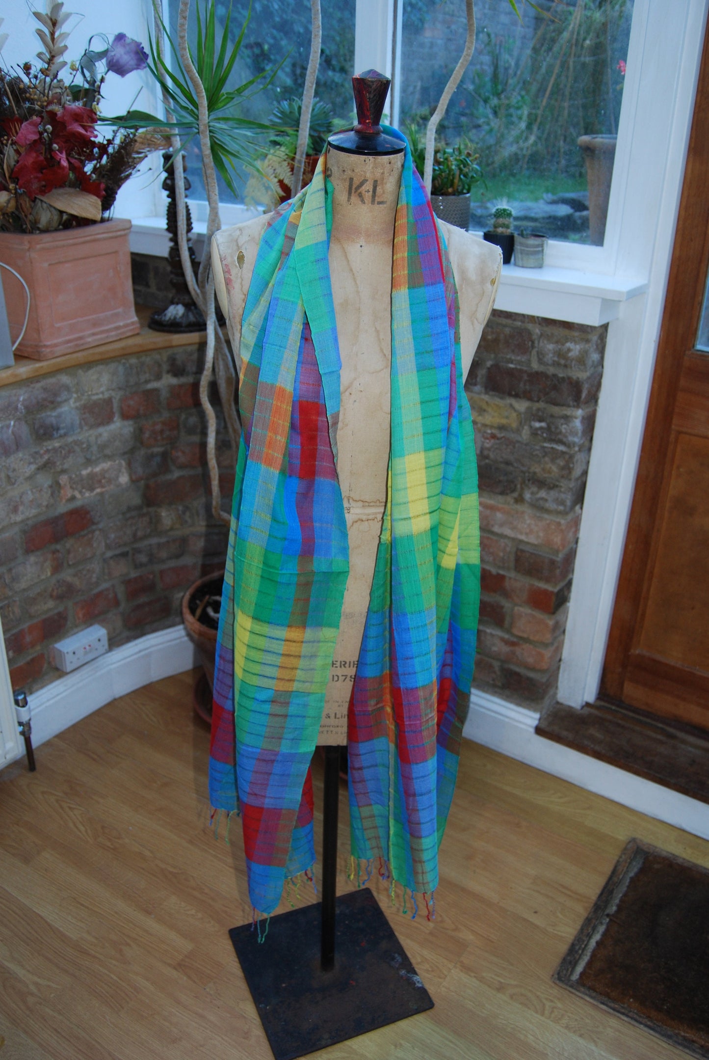 Handwoven Bright Indian Shawl