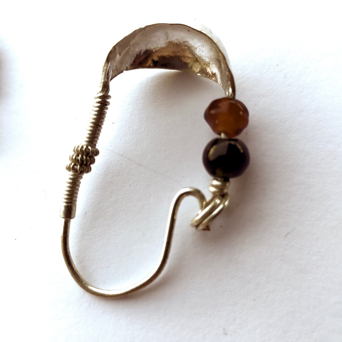 Rabari tribal silver earrings from banjara groups of Gujarat, India