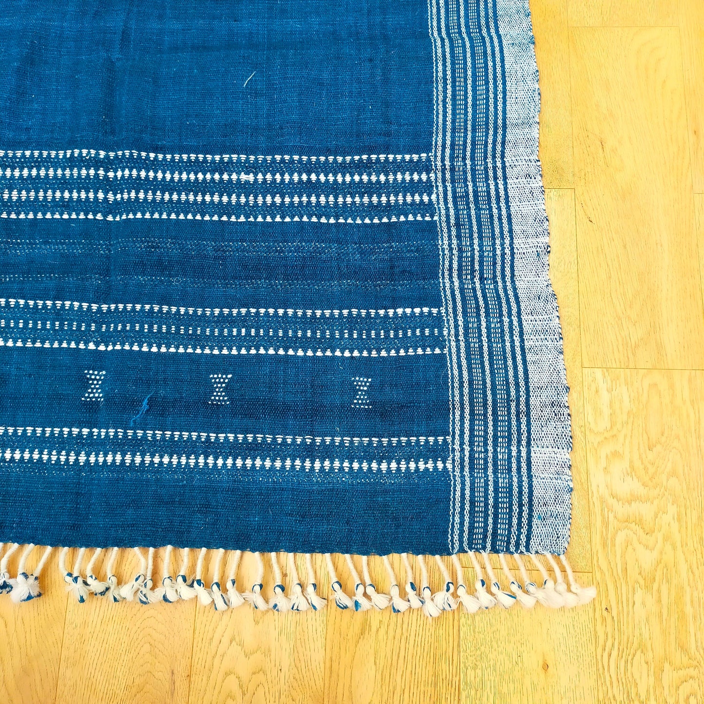 Handwoven Desi Wool (indian wool) Naturally Dyed Indigo Shawls/Throws From Kutch Gujarat