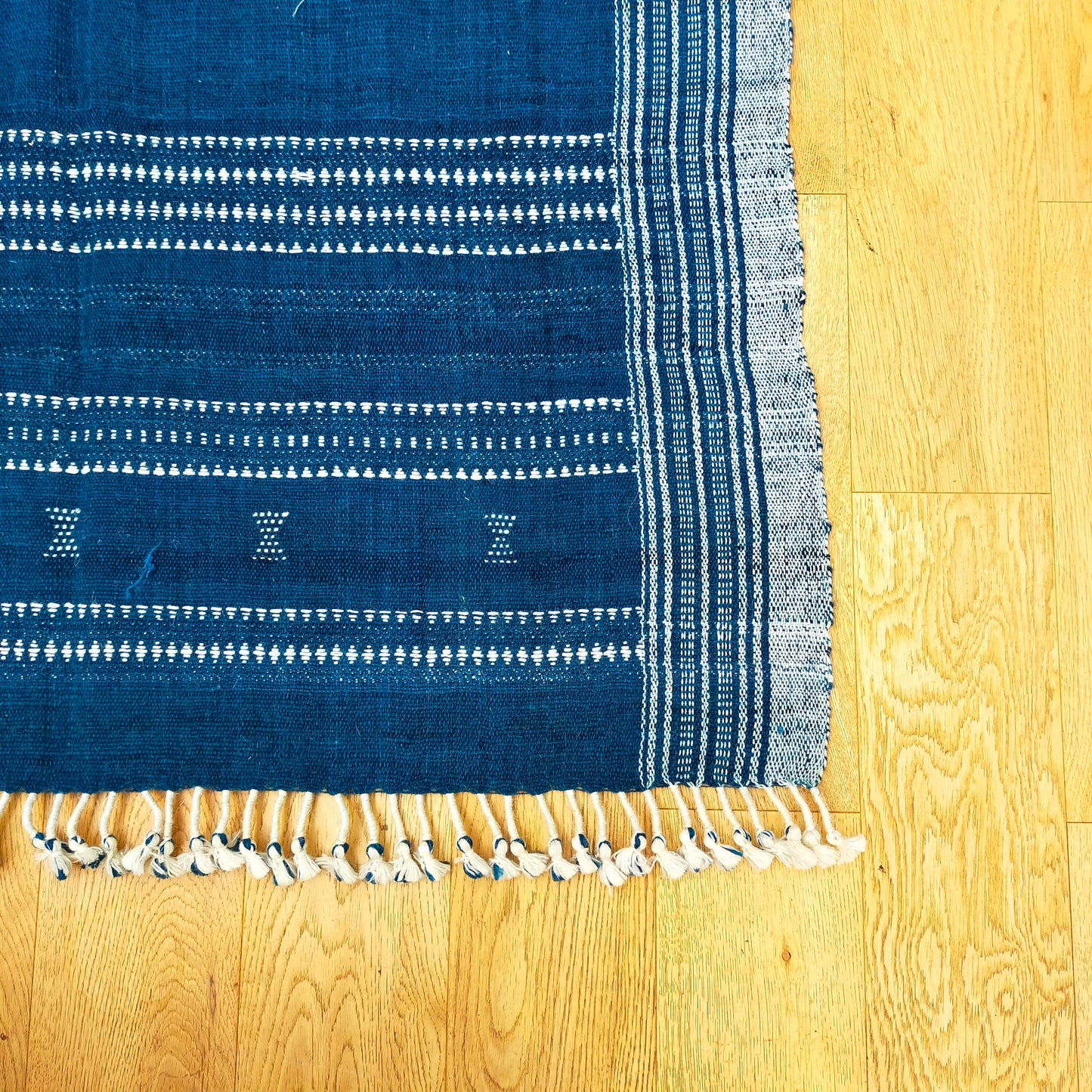 Handwoven Desi Wool (indian wool) Naturally Dyed Indigo Shawls/Throws From Kutch Gujarat
