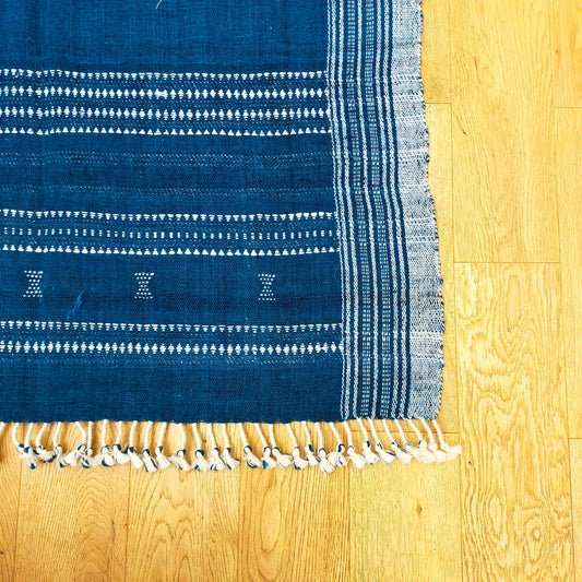 Handwoven Desi Wool (indian wool) Naturally Dyed Indigo Shawls/Throws From Kutch Gujarat