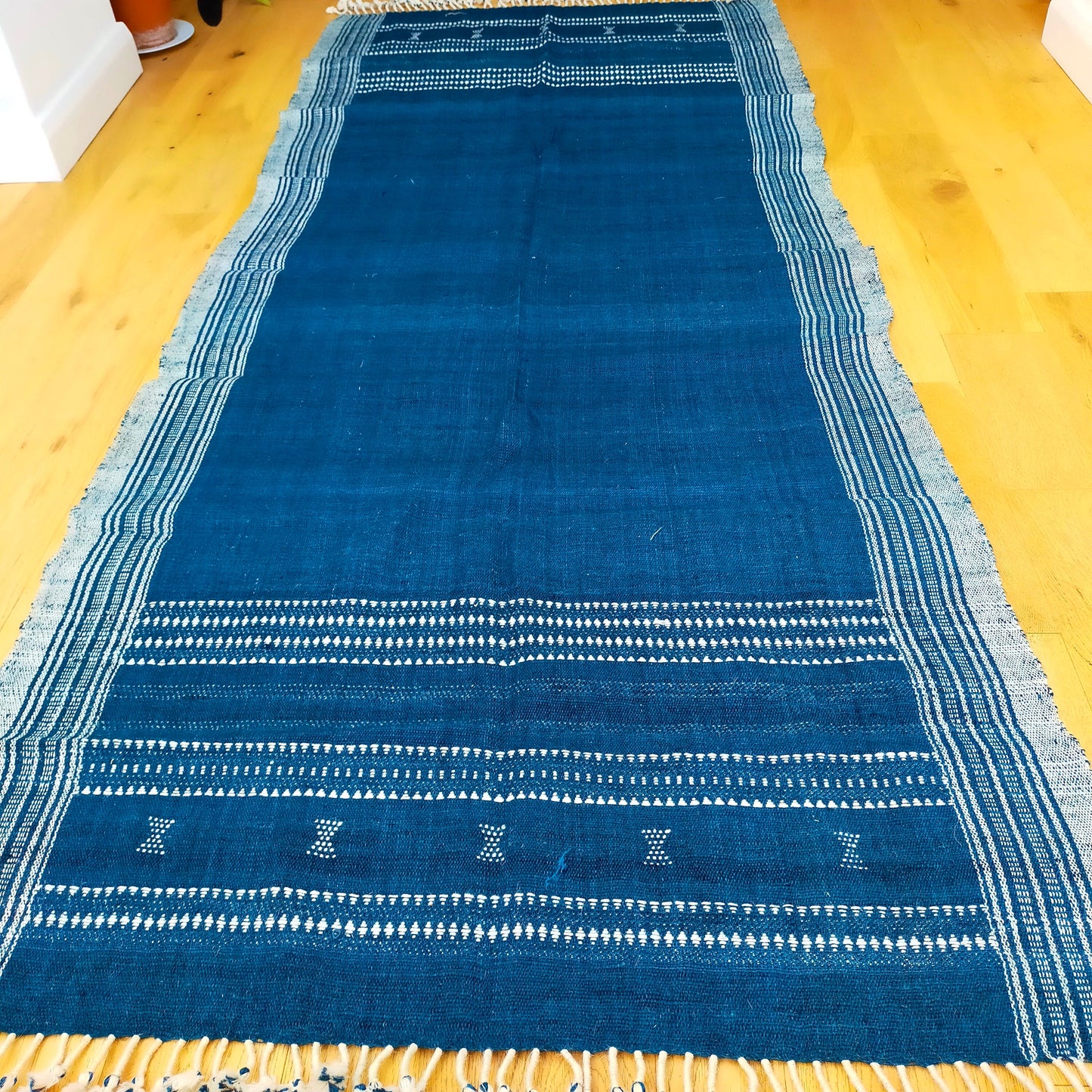 Handwoven Desi Wool (indian wool) Naturally Dyed Indigo Shawls/Throws From Kutch Gujarat