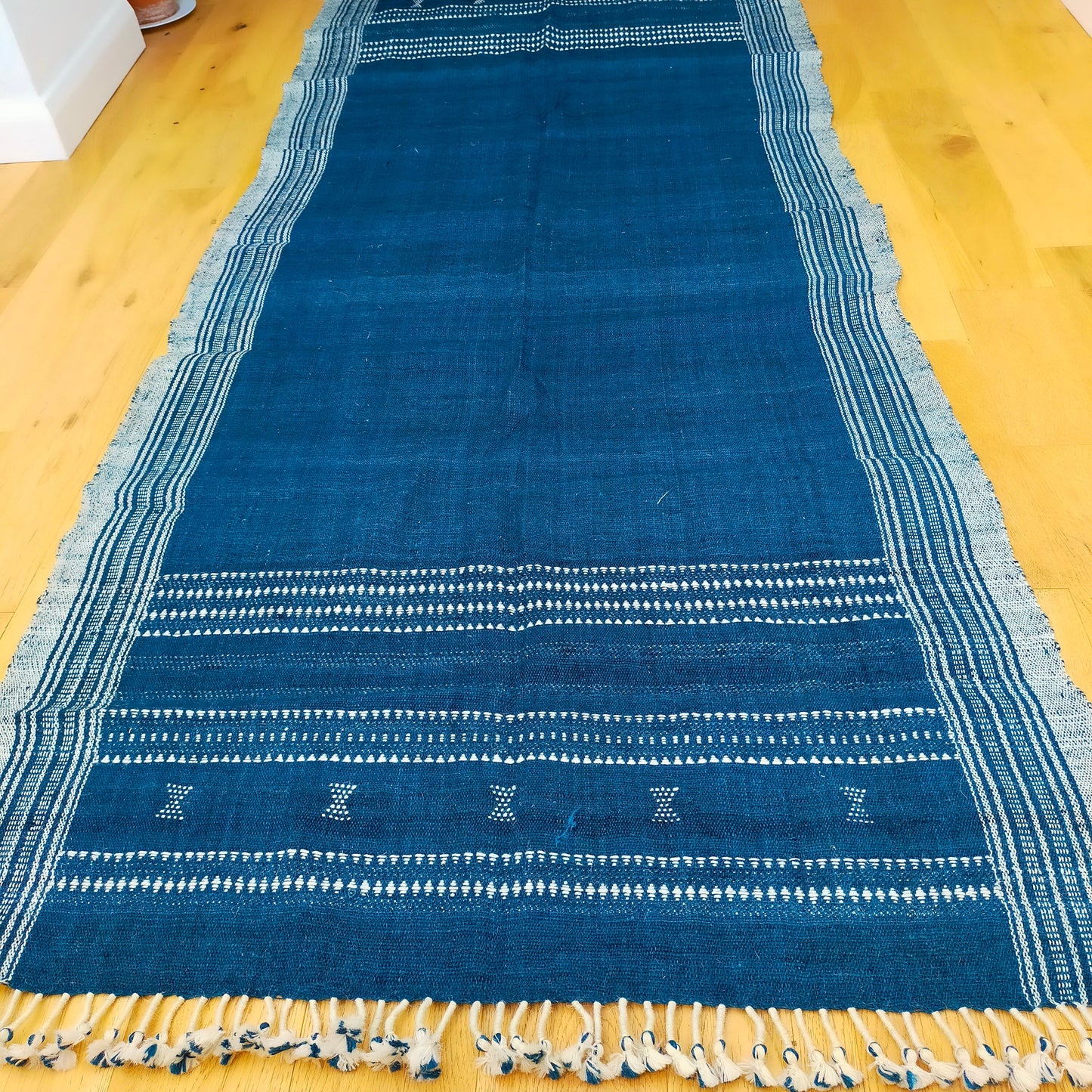 Handwoven Desi Wool (indian wool) Naturally Dyed Indigo Shawls/Throws From Kutch Gujarat