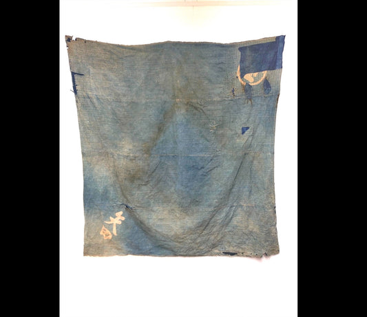 Japanese Boro Vintage Indigo Wrapping Cloth FUROSHIKI Tattered Sashiko