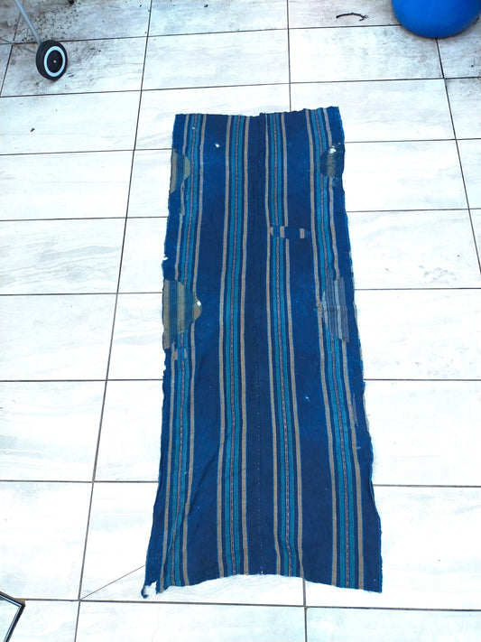 Japanese Boro Indigo Patchwork Cotton Handwoven Fabric