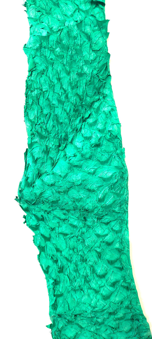 Handmade Green Carp Fish Skin Leather