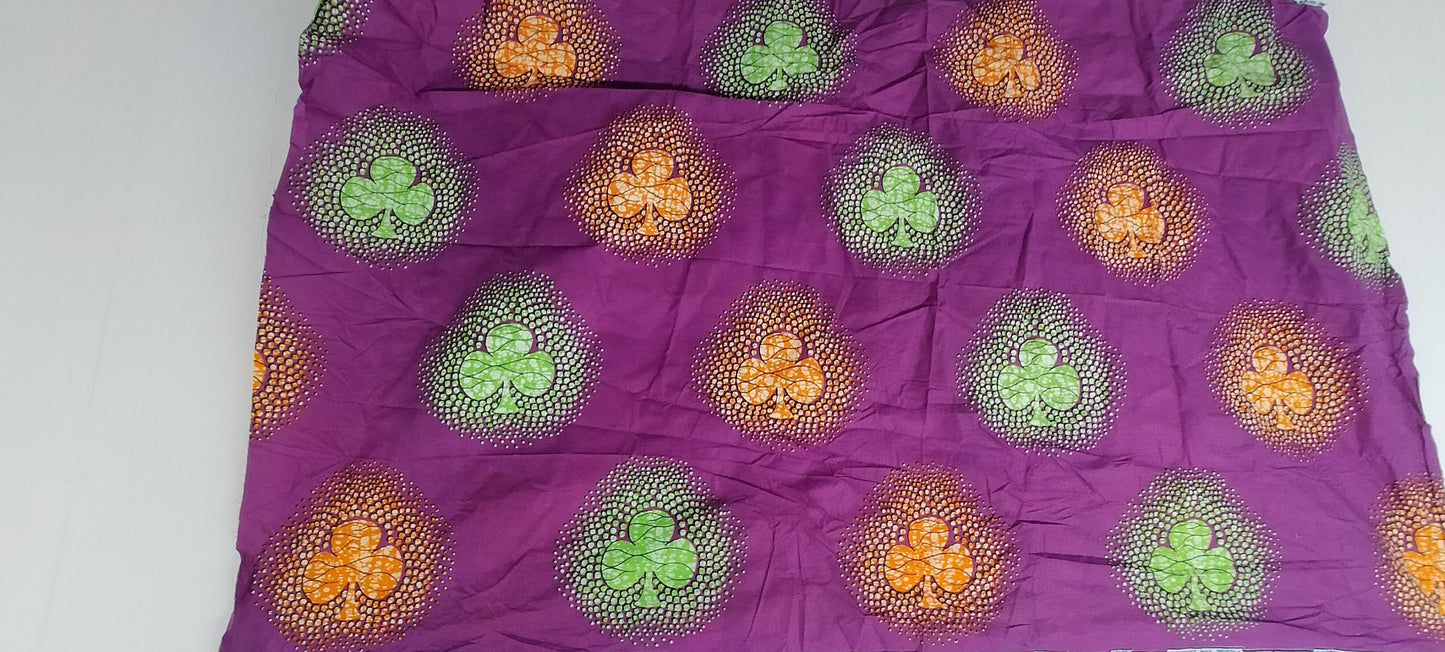 Wax Print African Ankara Cotton Fabric Purple