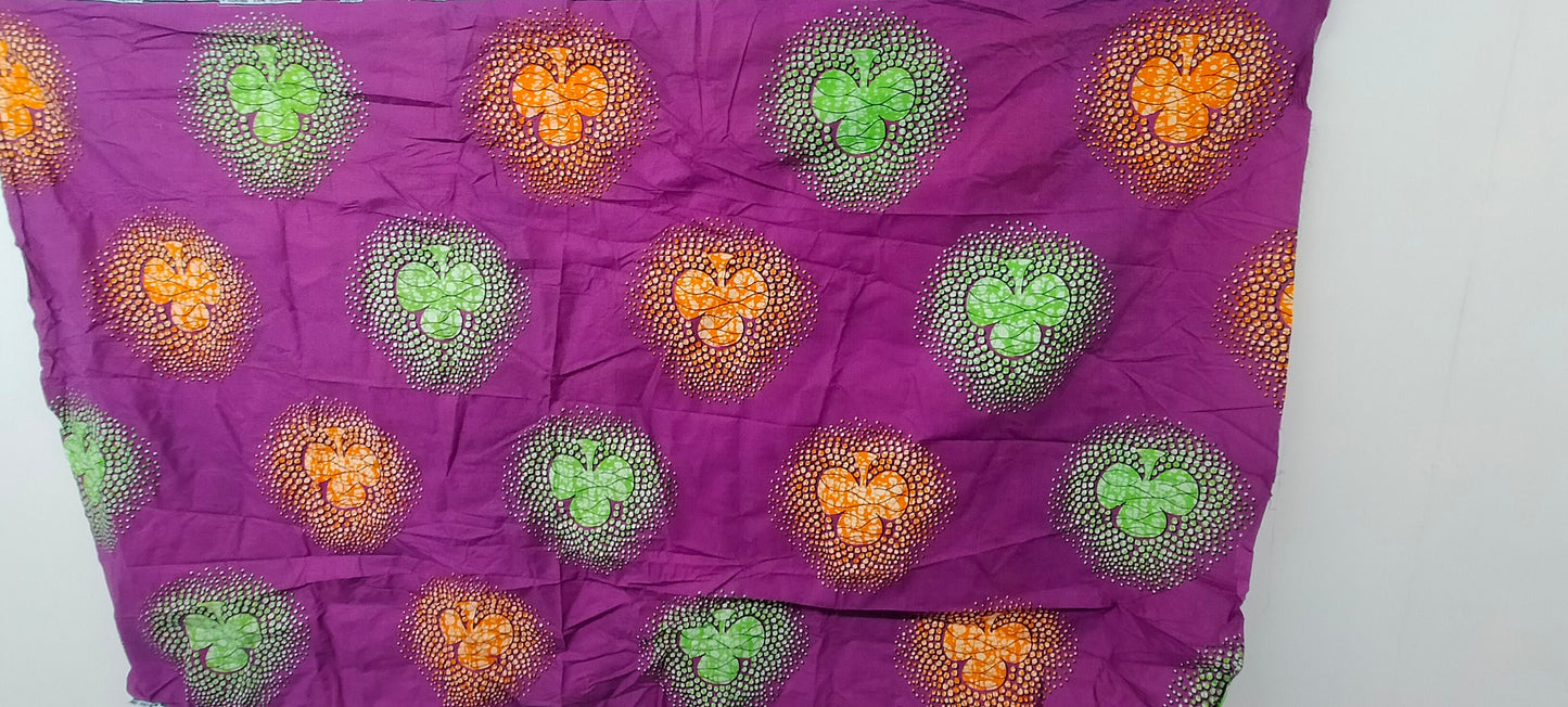 Wax Print African Ankara Cotton Fabric Purple