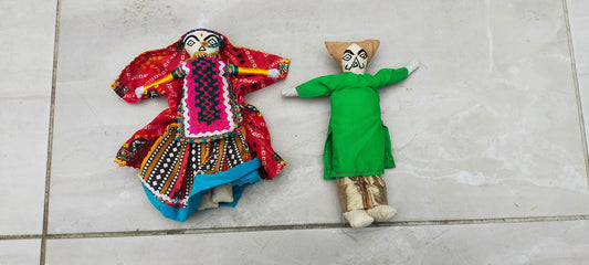 Set Of 2 Handmade Dolls From The Meghwal Tribe Of Kutch Gujarat Christmas Decorations