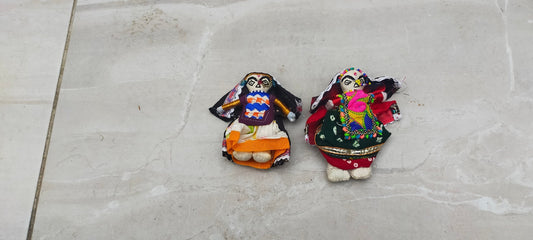 Set Of 2 Small Handmade Dolls Made By The Meghwal Tribe Of Kutch Gujarat