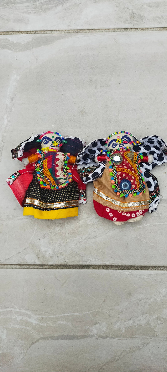 Set Of 2 Handmade Dolls From The Meghwal Tribe Of Kutch Gujarat