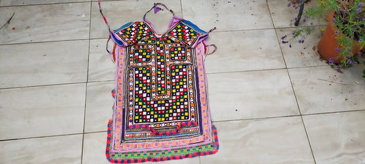 Beaded Mirror work Banjara Dress/Tunic Made By The Meghwal Nomadic Tribe From Kutch, Gujarat