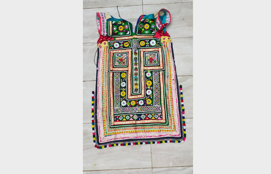 Beaded Mirror work Banjara Tunic Dress Made By The Meghwal Nomadic Tribal Group From Kutch, Gujarat