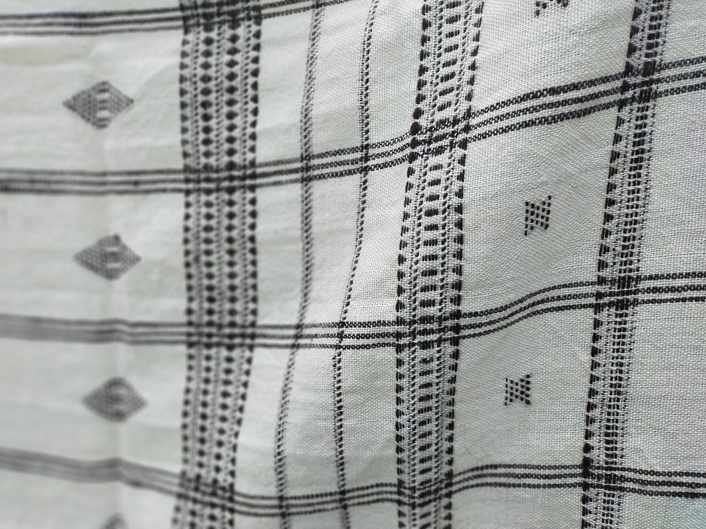 Large Handwoven Desi Wool (indian wool) Shawl, Throw Or Blanket In Natural Colours White