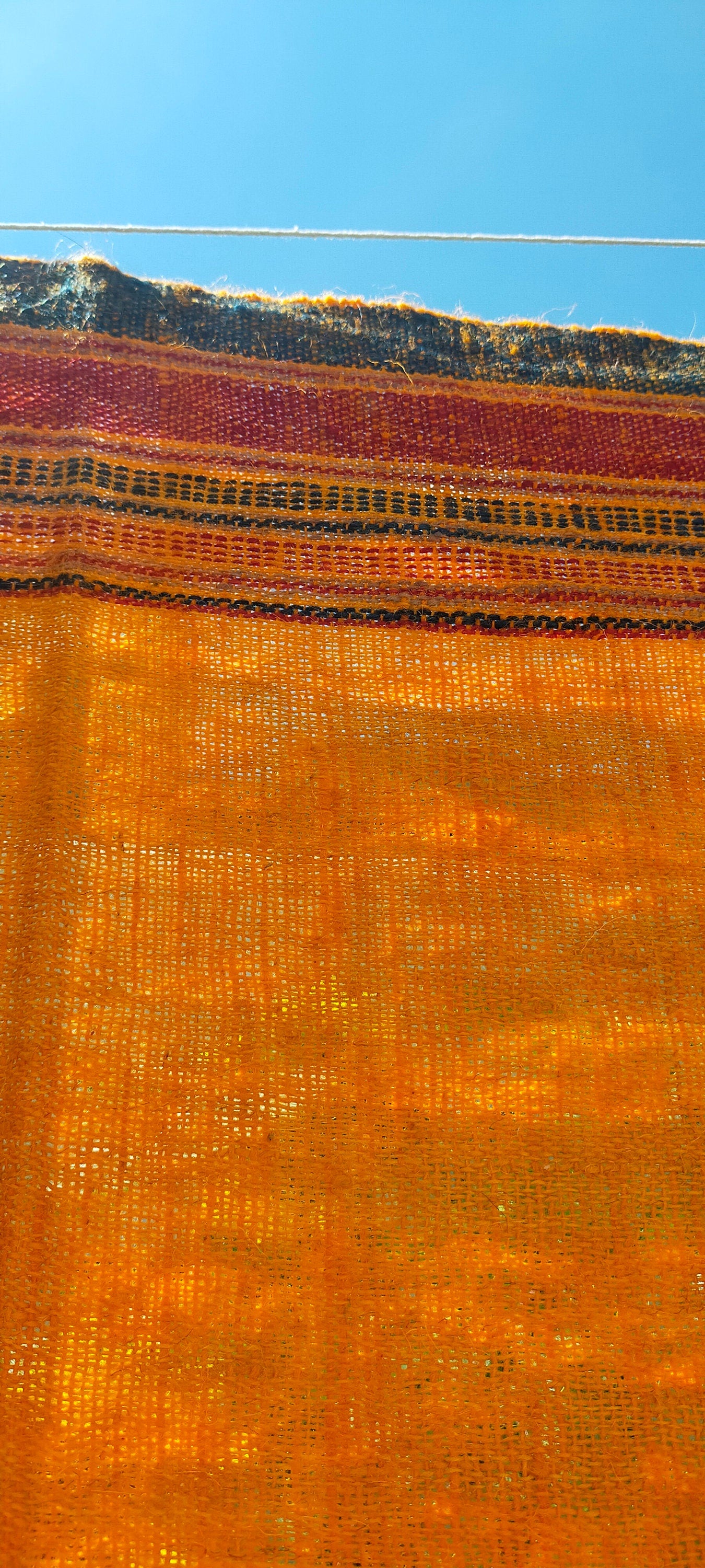 Handwoven Desi Wool (indian wool) Indigo Shawls/Throws From Kutch Gujarat Orange