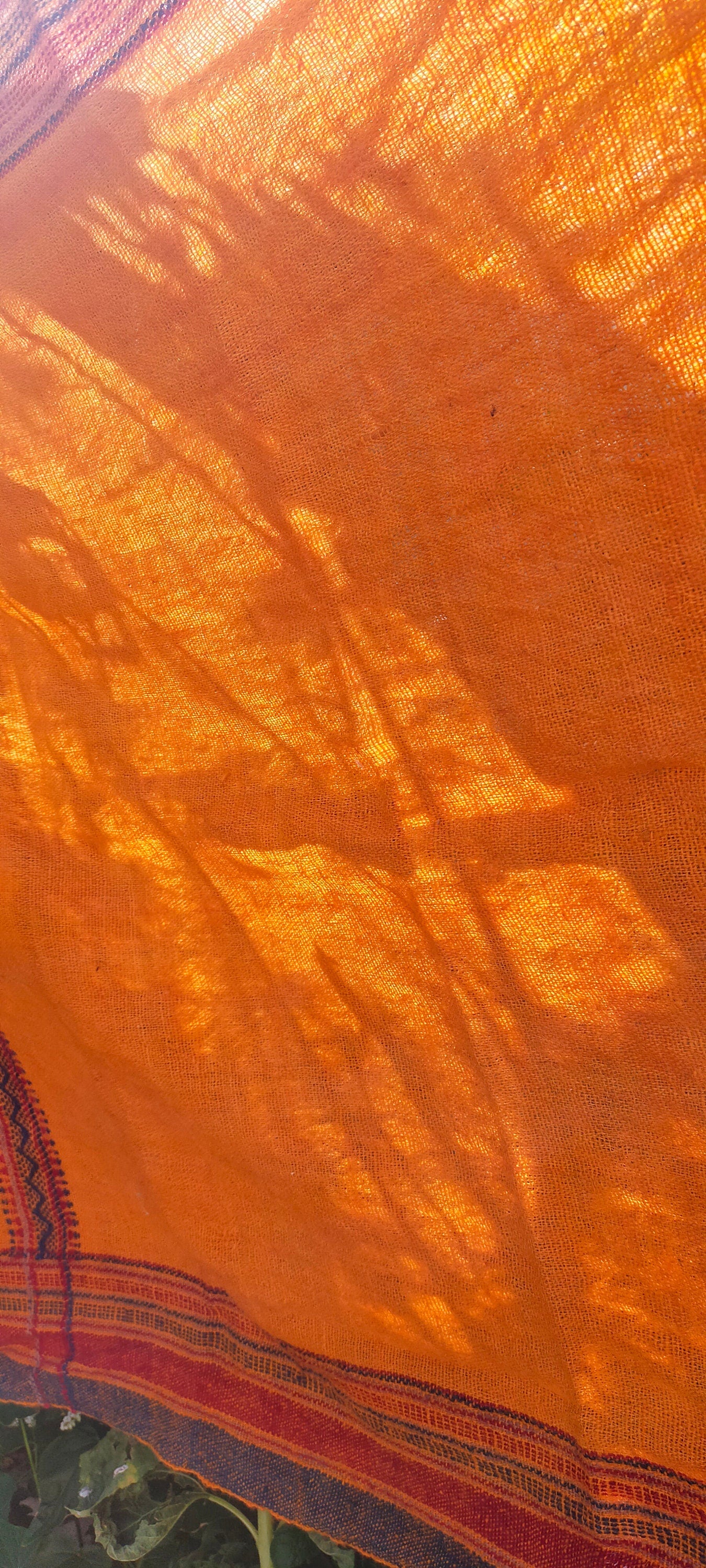 Handwoven Desi Wool (indian wool) Indigo Shawls/Throws From Kutch Gujarat Orange