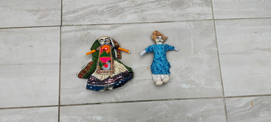 Set Of 2 Handmade Dolls From The Meghwal Tribe Of Kutch Gujarat Great For The Christmas Tree