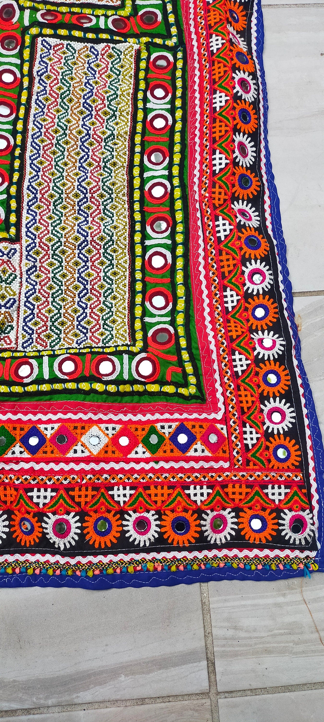 Beaded Mirror work Banjara Tunic Dress Made By The Meghwal Nomadic Tribe From Kutch, Gujarat - Hippy Festival Wear