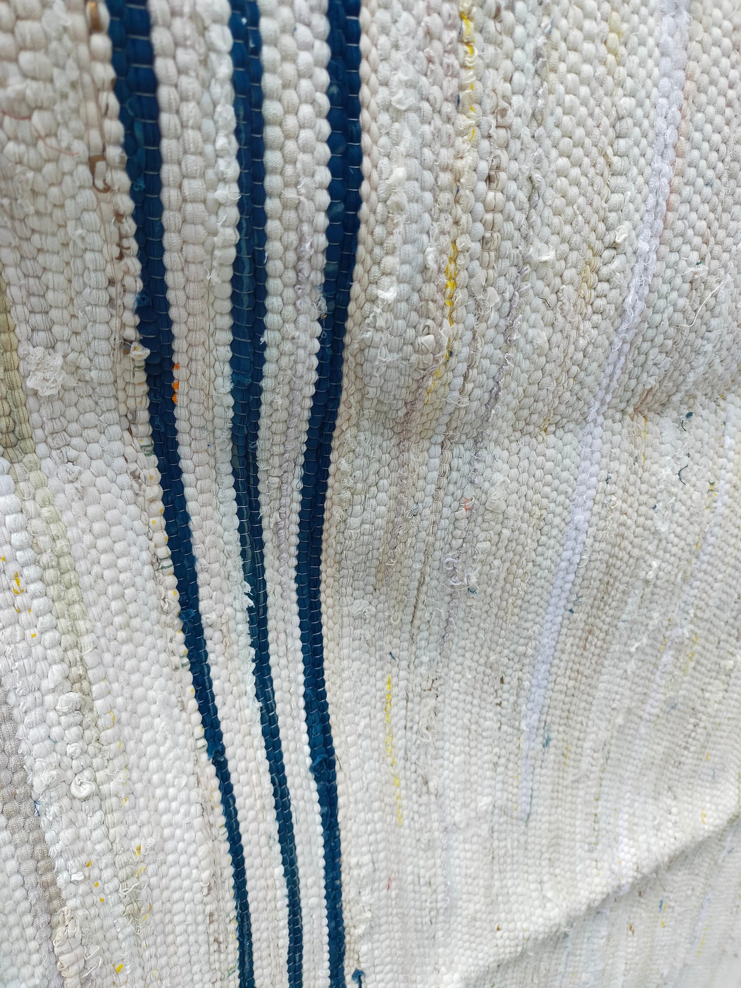 Handmade Natural Indigo Recycled Indian Chindi Rag Rug - Sustainable