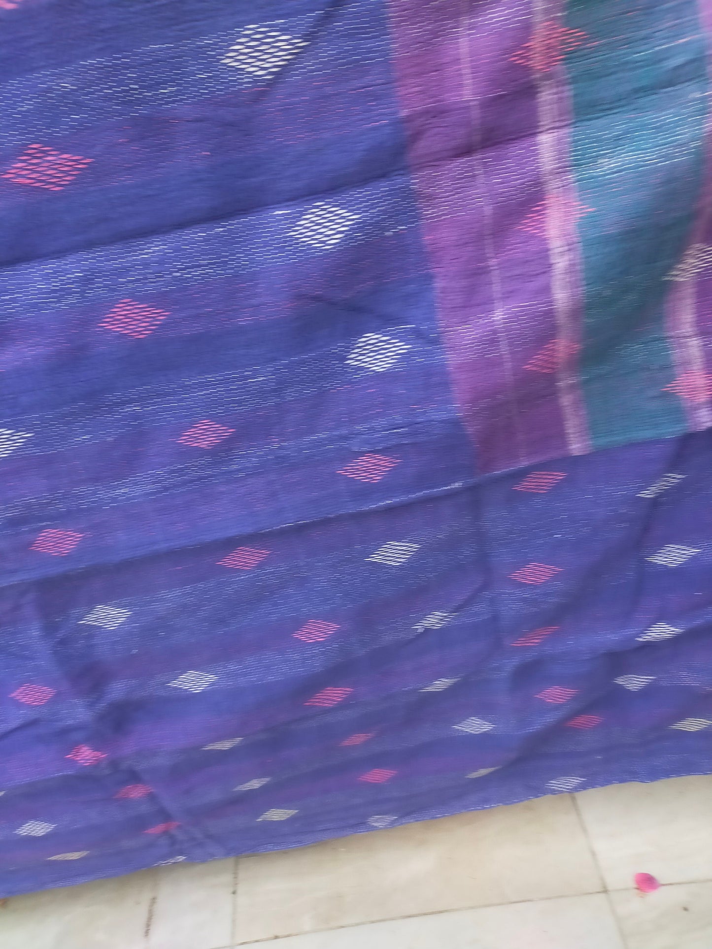 Vintage Hand Stitched Patchwork Kantha Blanket Quilt From India Made From Recycled Cotton Saris - Bedspread