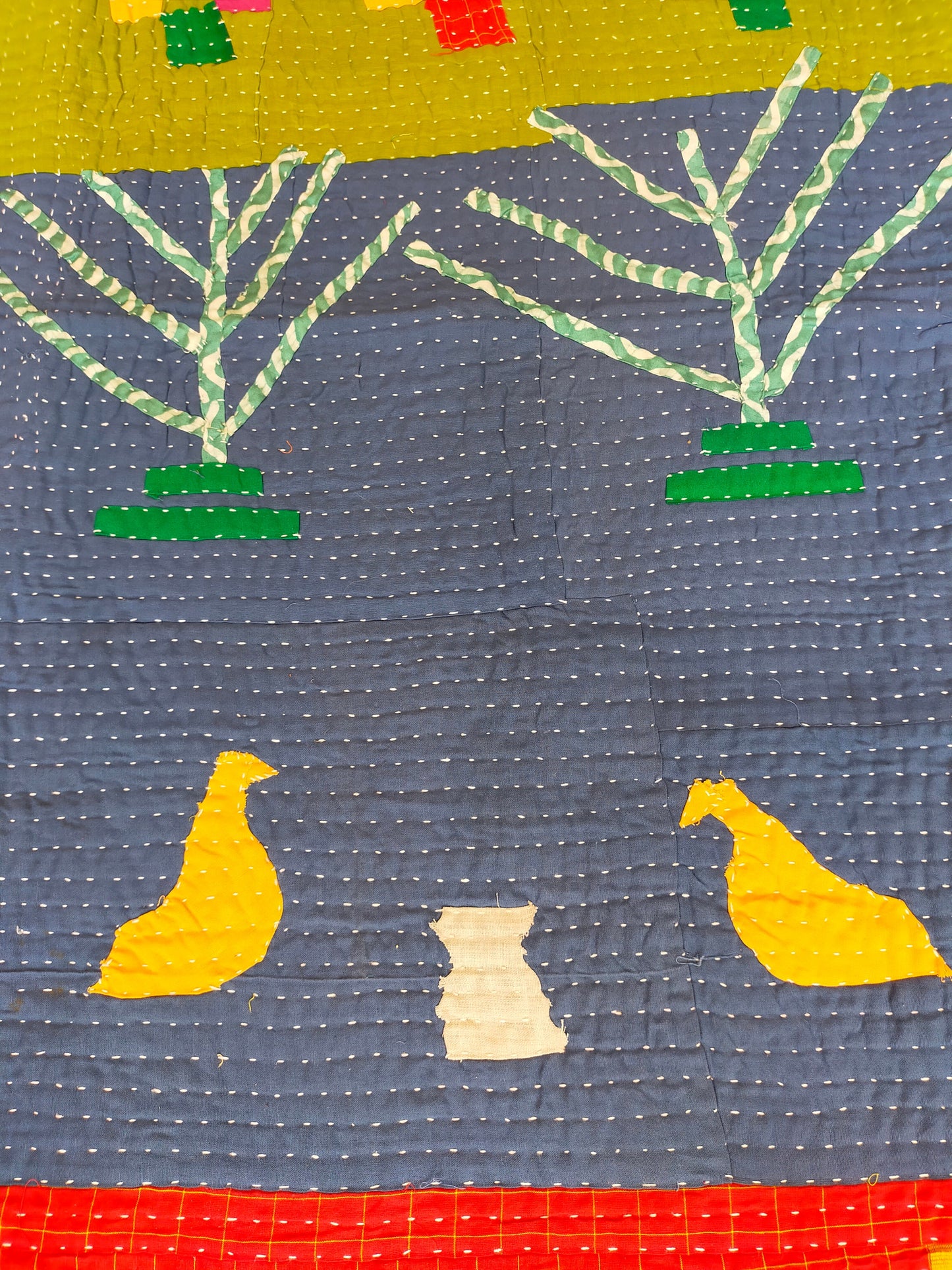 Siddi Kawandi - A Patchwork Kantha Quilt Or Throw Made With Recycled Cotton - Hand-Stitched By African Indian Women In Karnataka