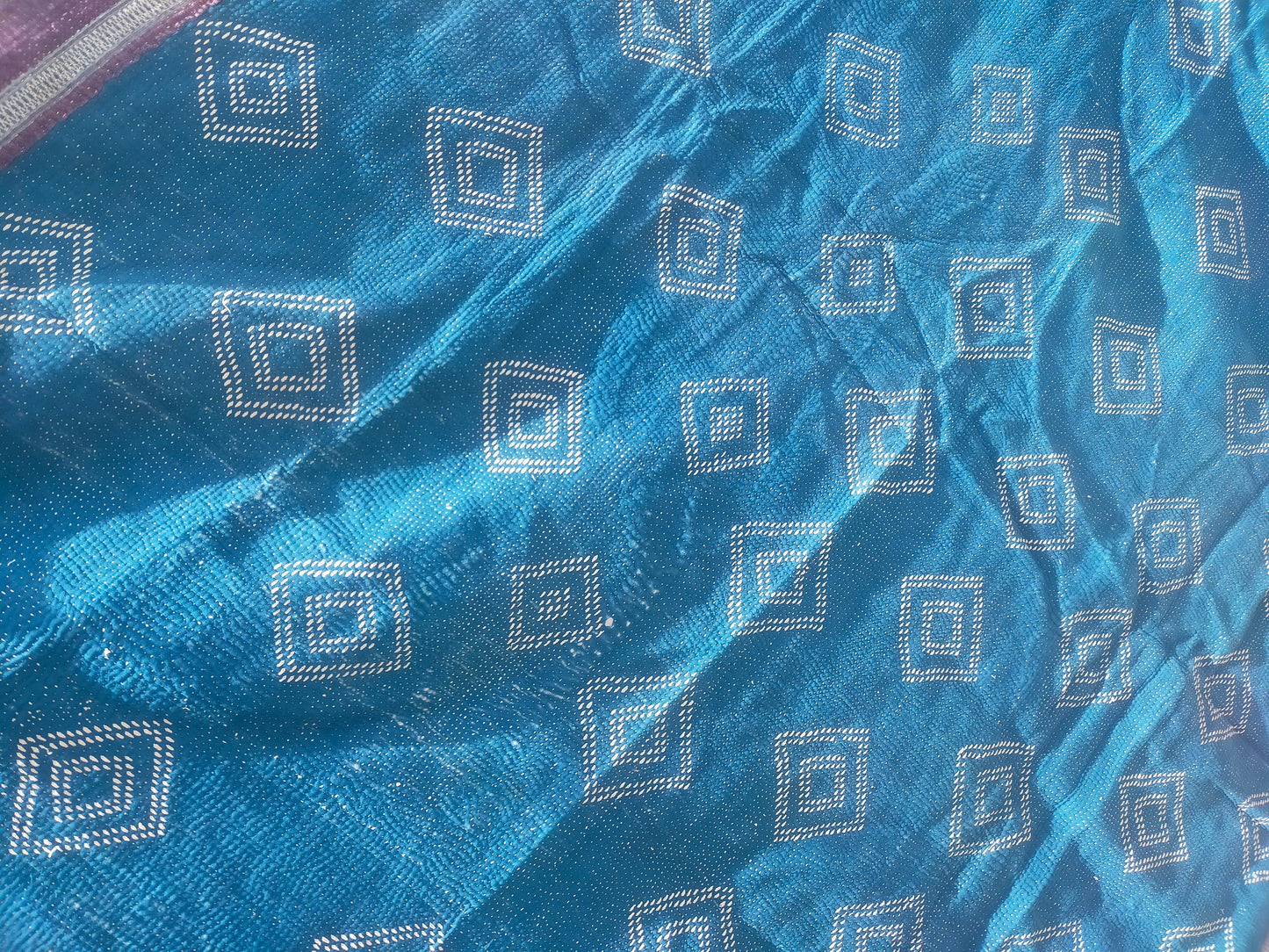 Vintage Hand-Stitched Patchwork Kantha Blanket Quilt From India Made From Recycled Cotton Saris - Almost Like Japanese Boro